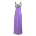 Purple Sequin Chiffon Bridesmaid Dress Long